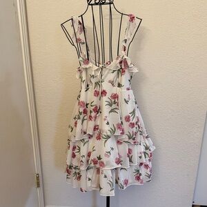 Wild Fable White and Pink Floral Mini Dress